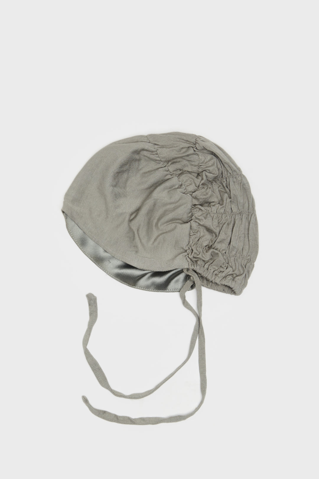 Satin-Blend Shadow Khaki Scrunchie Hijab Cap - CAVE