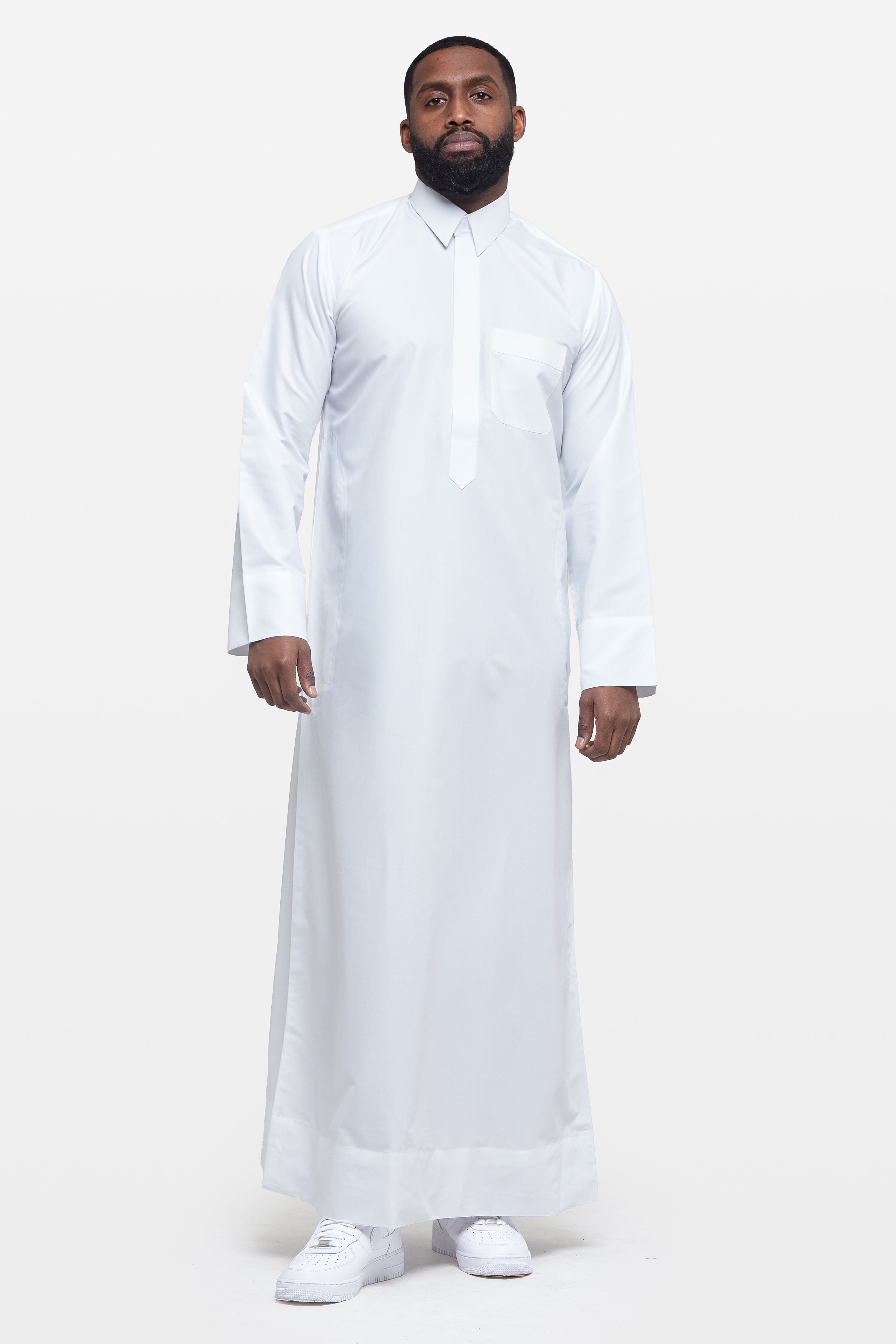 Off White Saudi Shirt Collar Thobe – CAVE