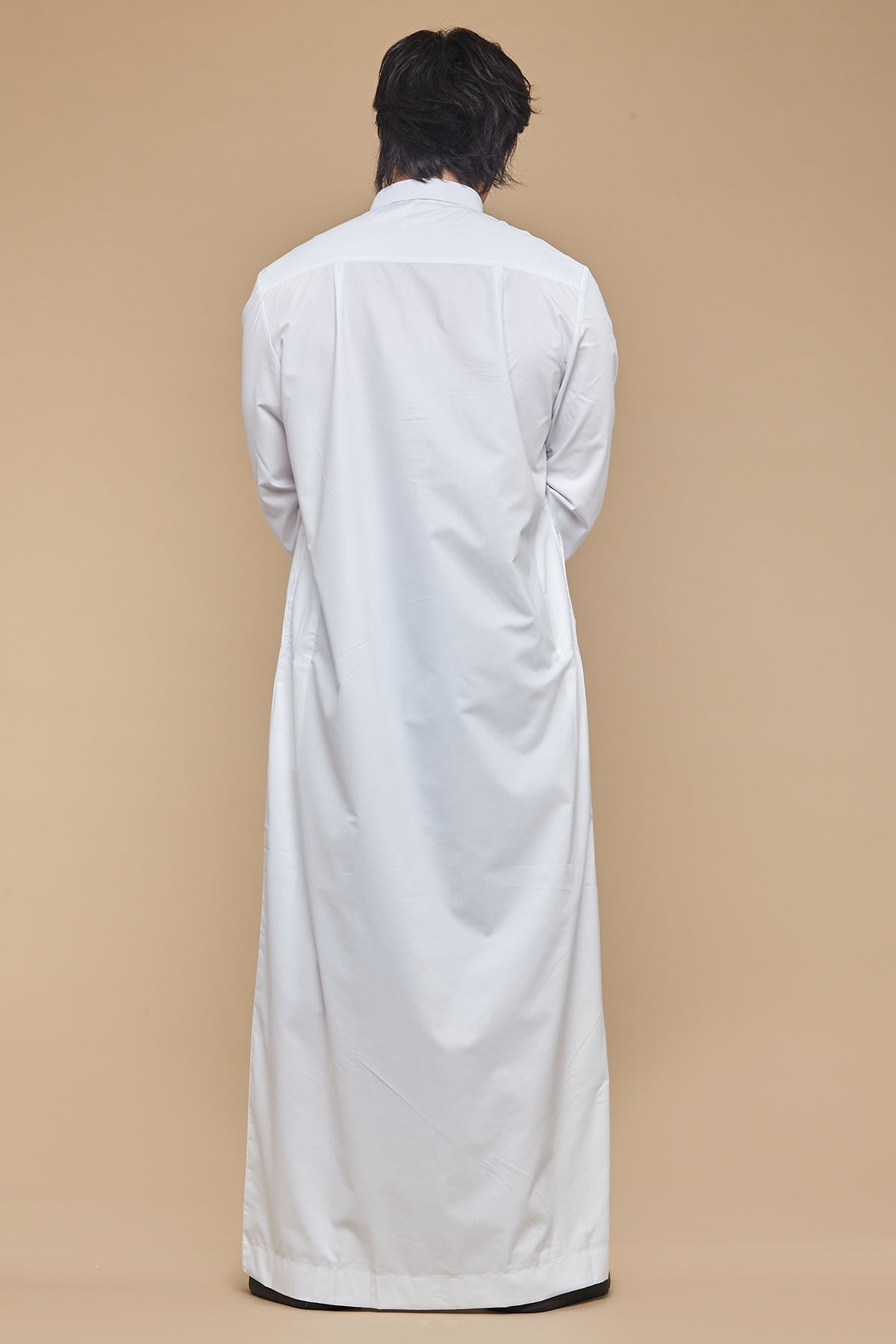 Luxury White Qatari Tuxedo Collar Thobe