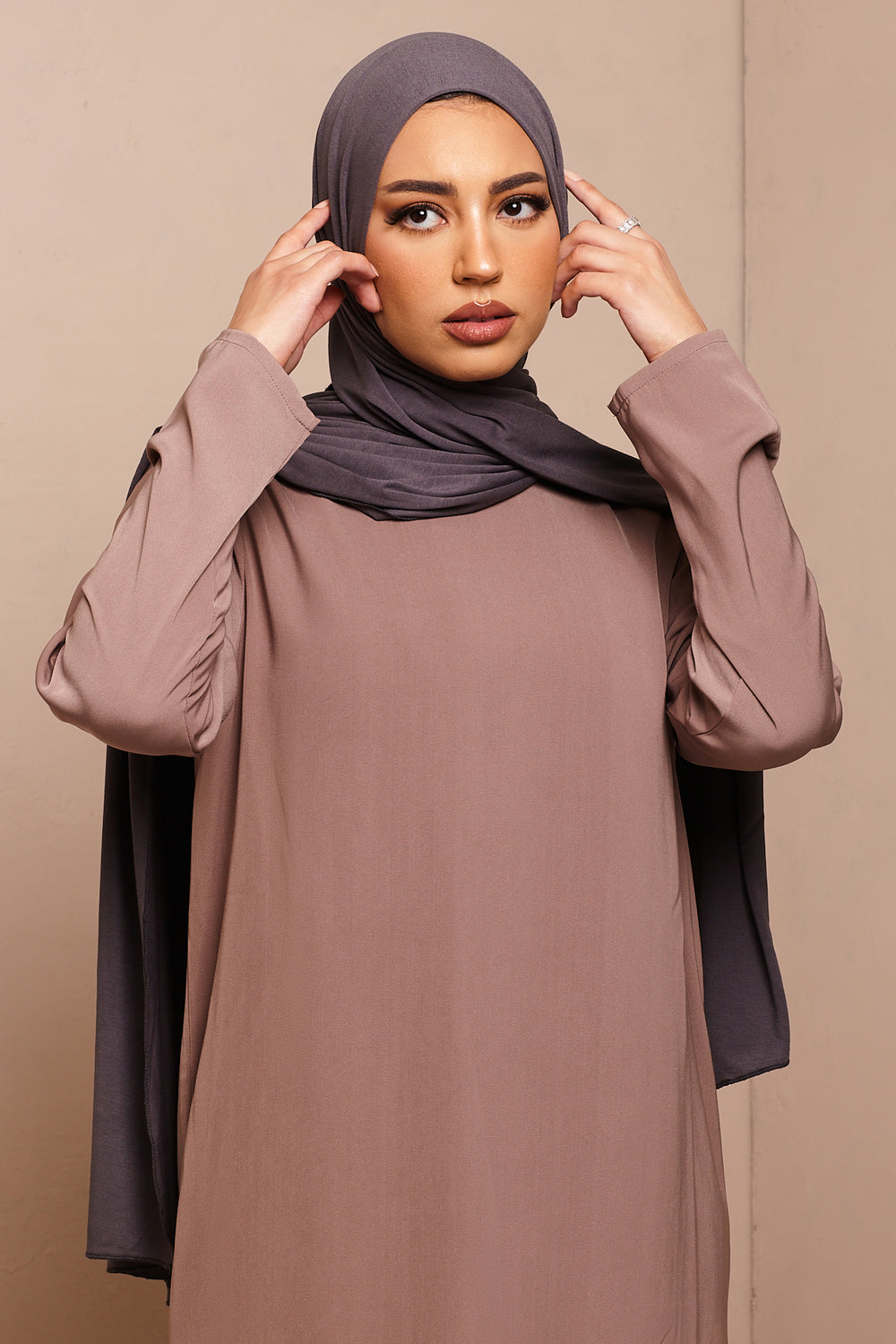 Charcoal Bamboo Jersey Hijab - CAVE