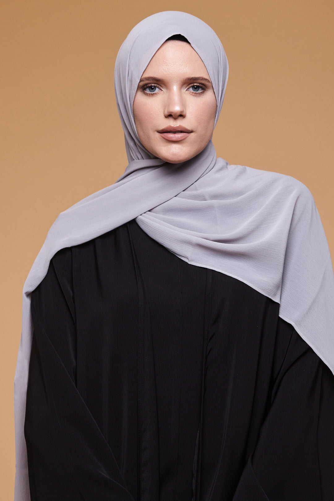 Opal Grey Crinkle Soft Crepe Hijab - CAVE