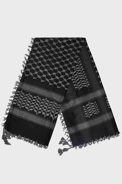 Black & Charcoal Keffiyeh Scarf - CAVE