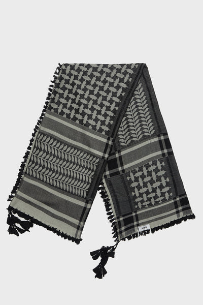 Black & Khaki Fog Bamboo Keffiyeh Scarf - CAVE