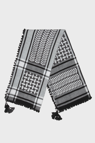 Black & White Bamboo Keffiyeh Scarf - CAVE