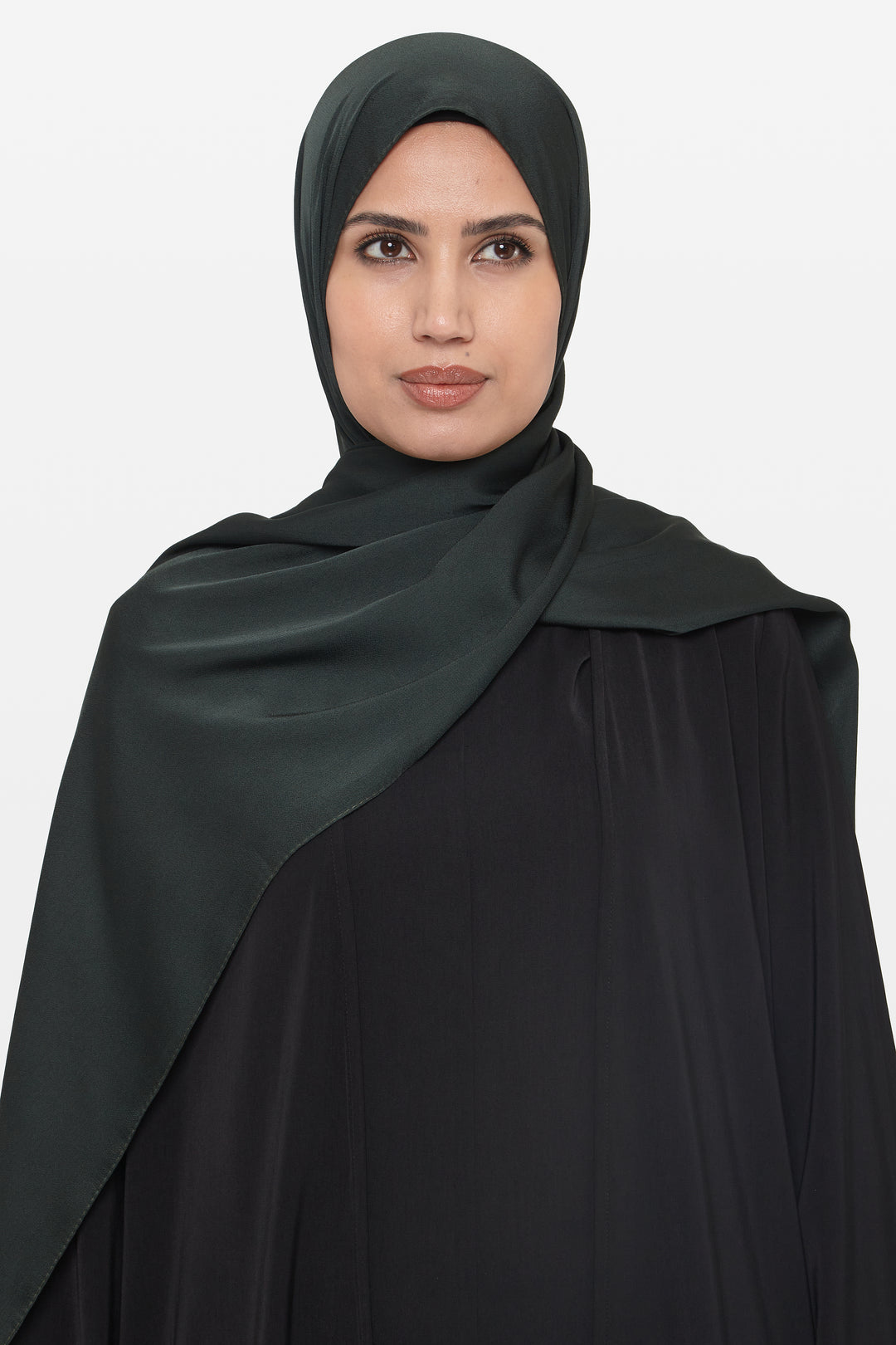 Dark Green Grain Satin Hijab - CAVE