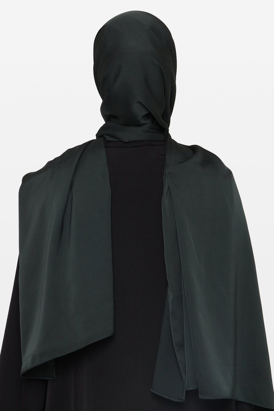 Dark Green Grain Satin Hijab - CAVE