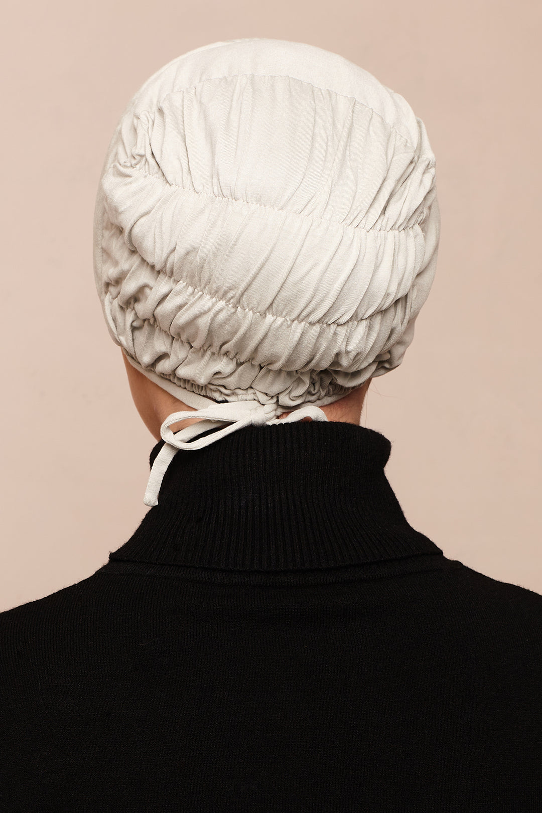 Foggy Grey Scrunchie Bamboo Jersey Hijab Cap - CAVE