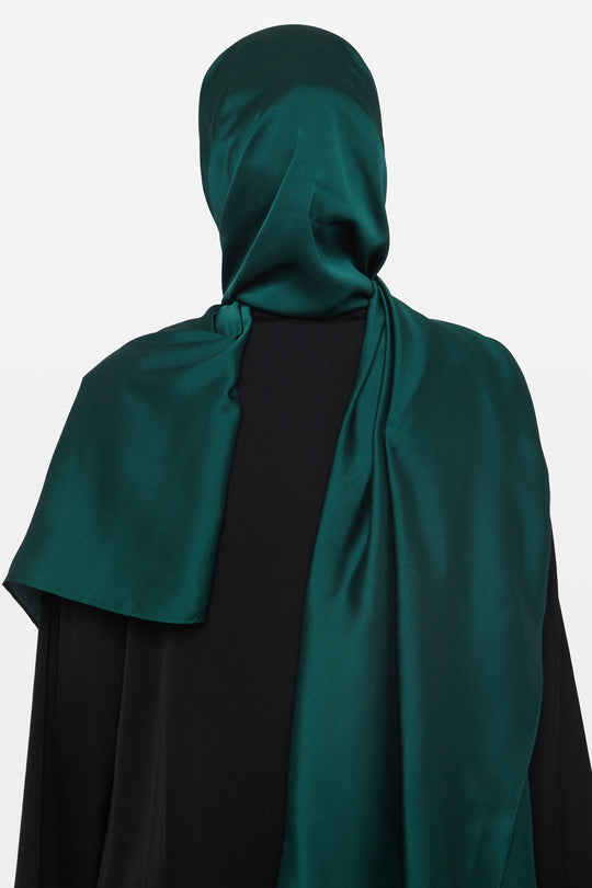 Forest Green Grain Satin Hijab - CAVE