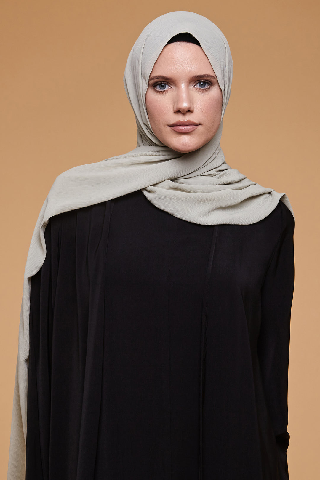 Khaki Stone Crinkle Soft Crepe Hijab - CAVE
