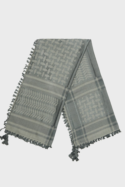 Mint Green & Khaki Bamboo Keffiyeh Scarf - CAVE