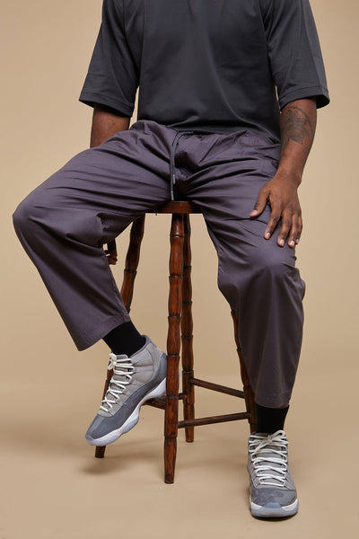 Pantalon Thobe large noir à cordon de serrage