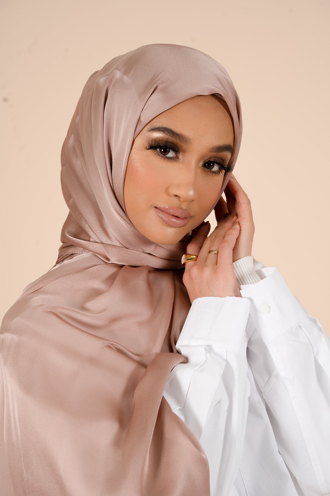 Pale Gold Soft Satin Hijab - CAVE