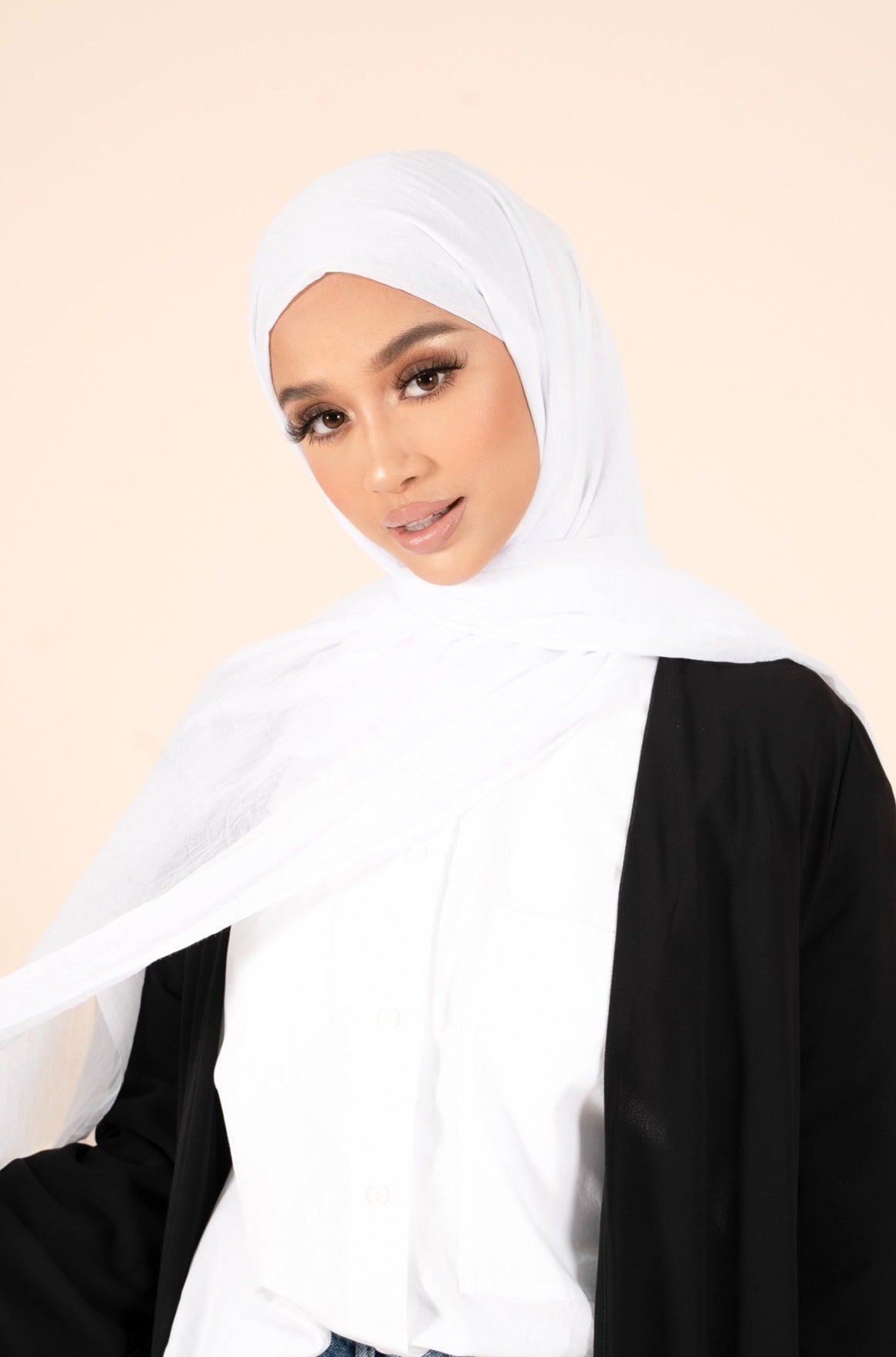 Snow White Cotton & Silk Hijab - CAVE