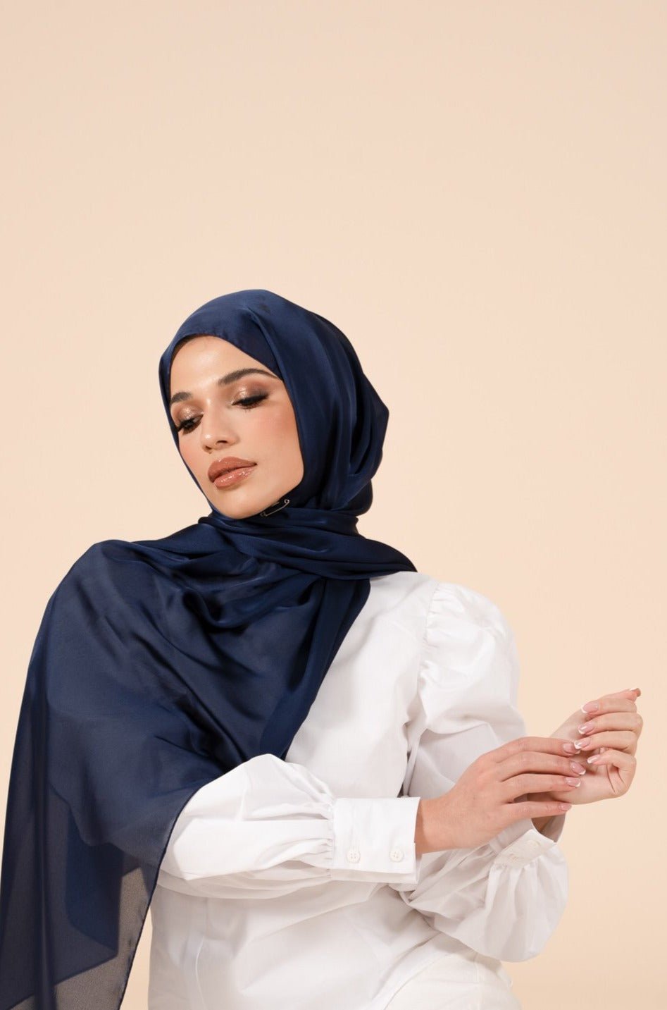 Twilight Blue Soft Satin Hijab - CAVE