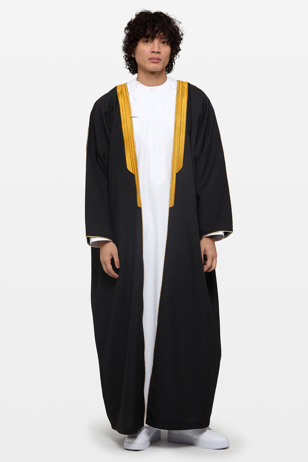 Black & Gold Heavy Kuwaiti Bisht - CAVE