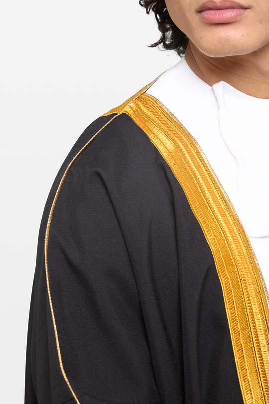Black & Gold Heavy Kuwaiti Bisht - CAVE