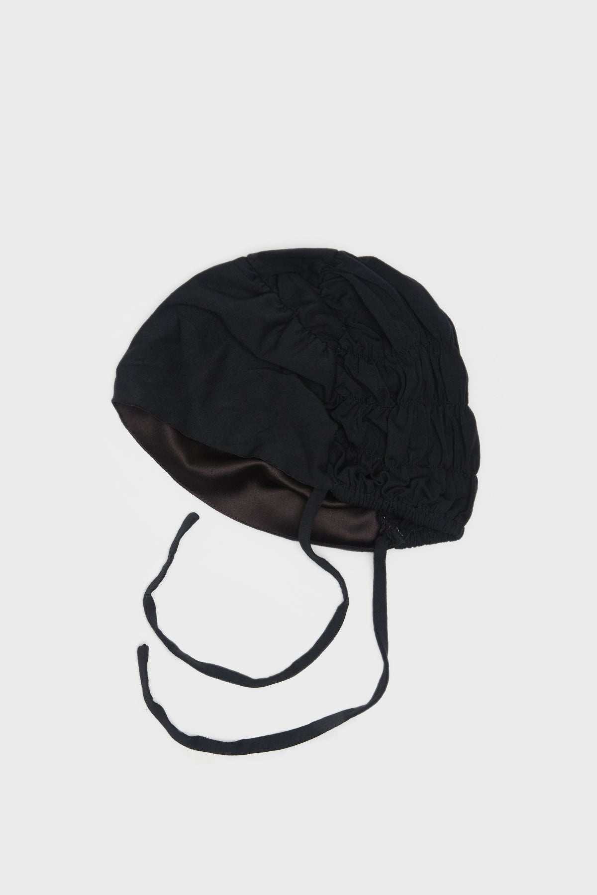 Satin-Blend Dark Sea Scrunchie Hijab Cap