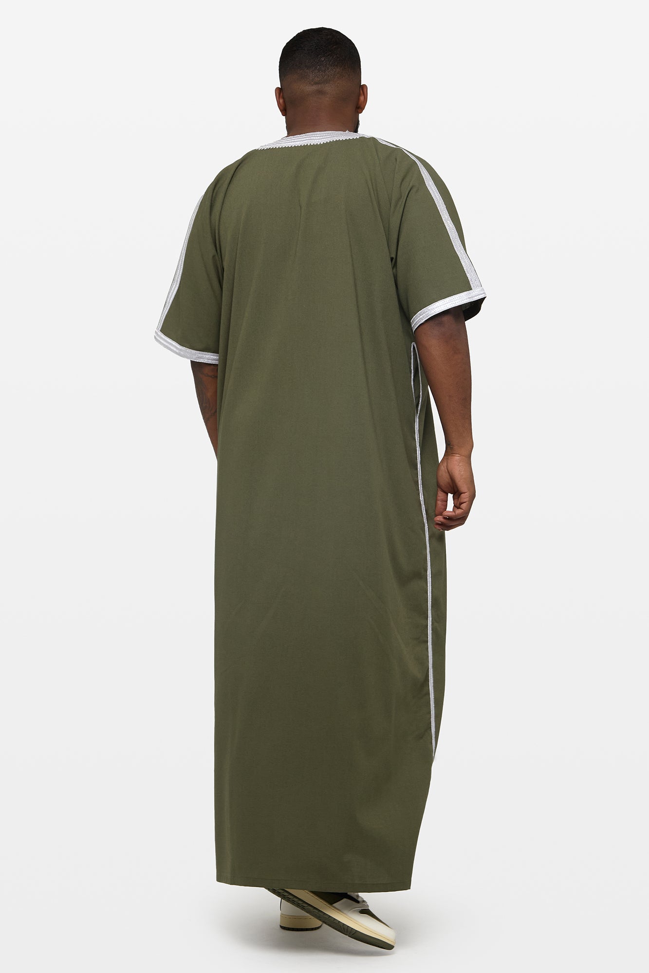 Emerald Green & Silver Sconce Linen Moroccan Thobe – CAVE