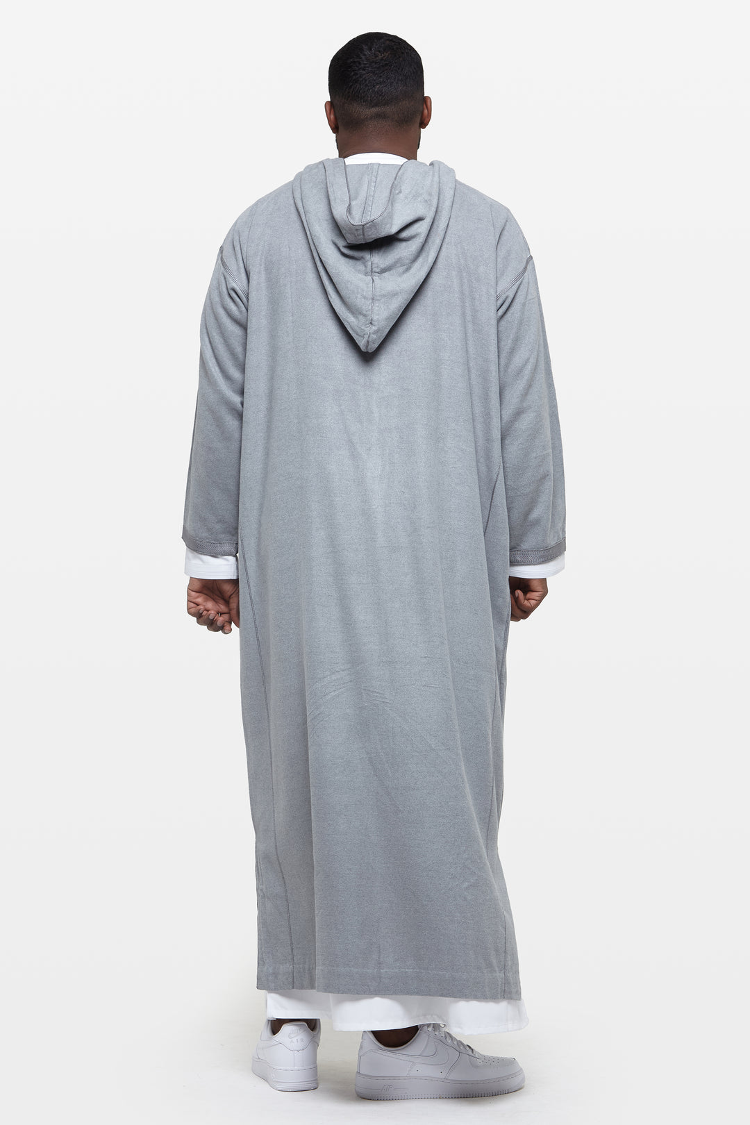 Cool Grey Hooded Moroccan Thobe - CAVE
