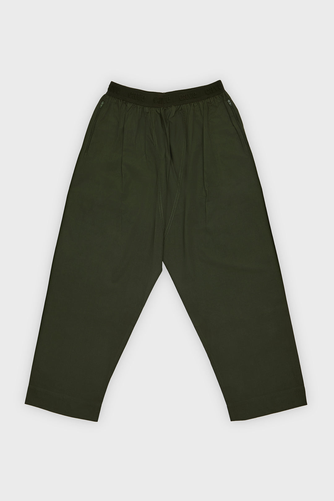 Emerald Green Wide Leg Cotton Trousers