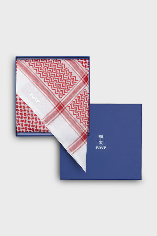 Red & White Saudi Shemagh - CAVE