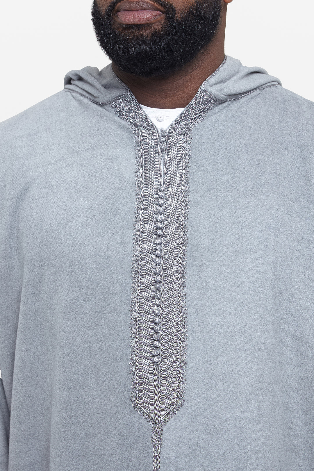 Cool Grey Hooded Moroccan Thobe - CAVE