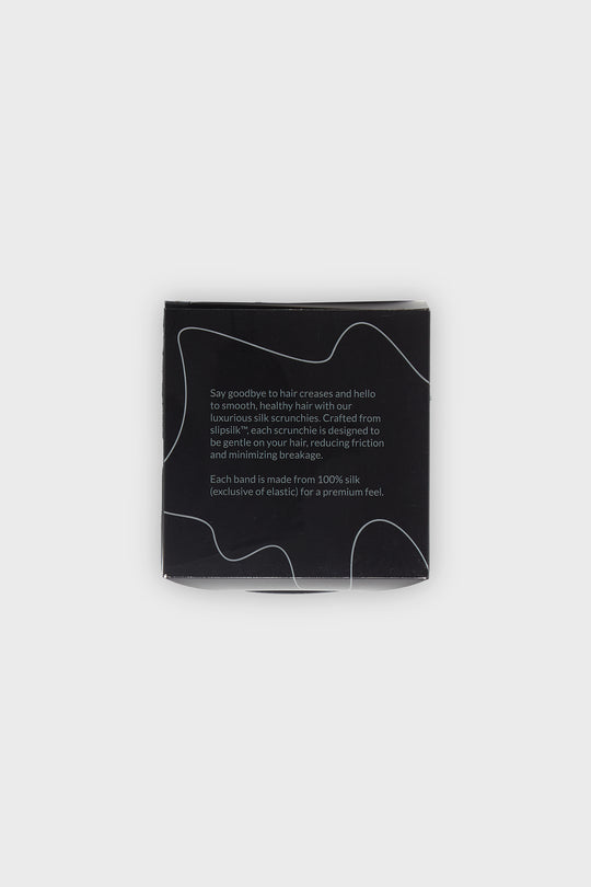 Black Luxury Hair Silk Scrunchies - CAVE