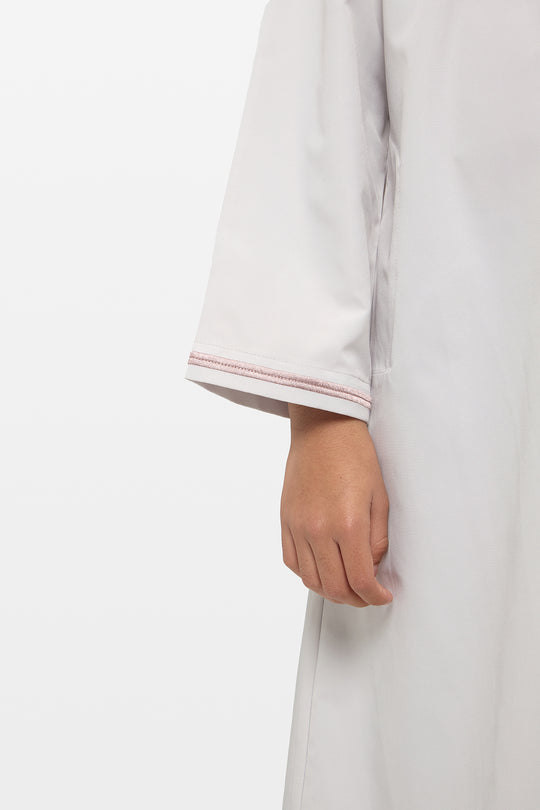 Wind Grey & Shadow Rose Emirati Kids Thobe - CAVE