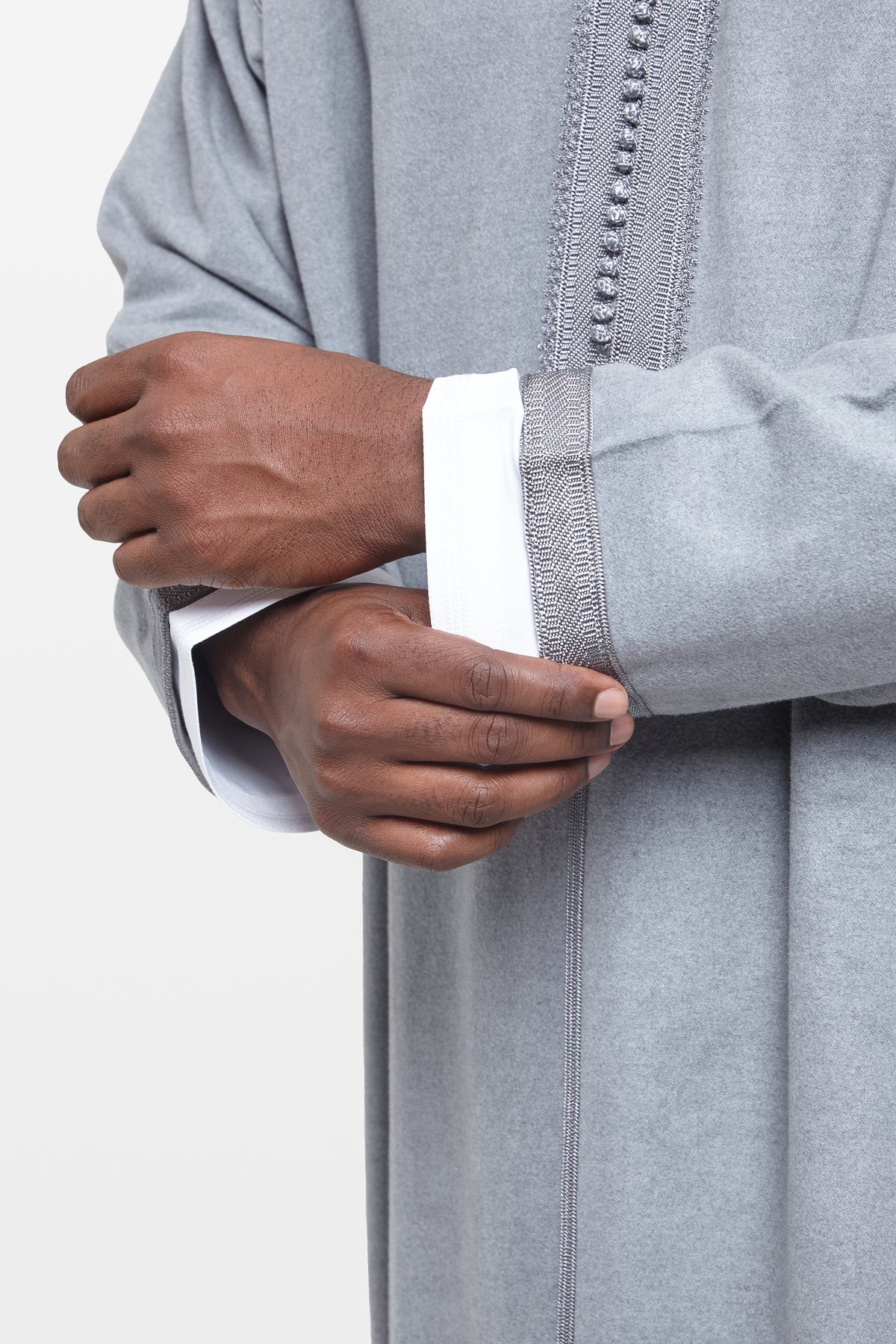 Cool Grey Hooded Moroccan Thobe – CAVE