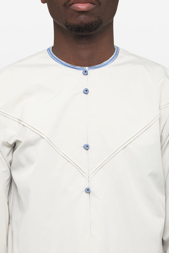 Moon Grey & Dusty Blue Emirati Thobe - CAVE