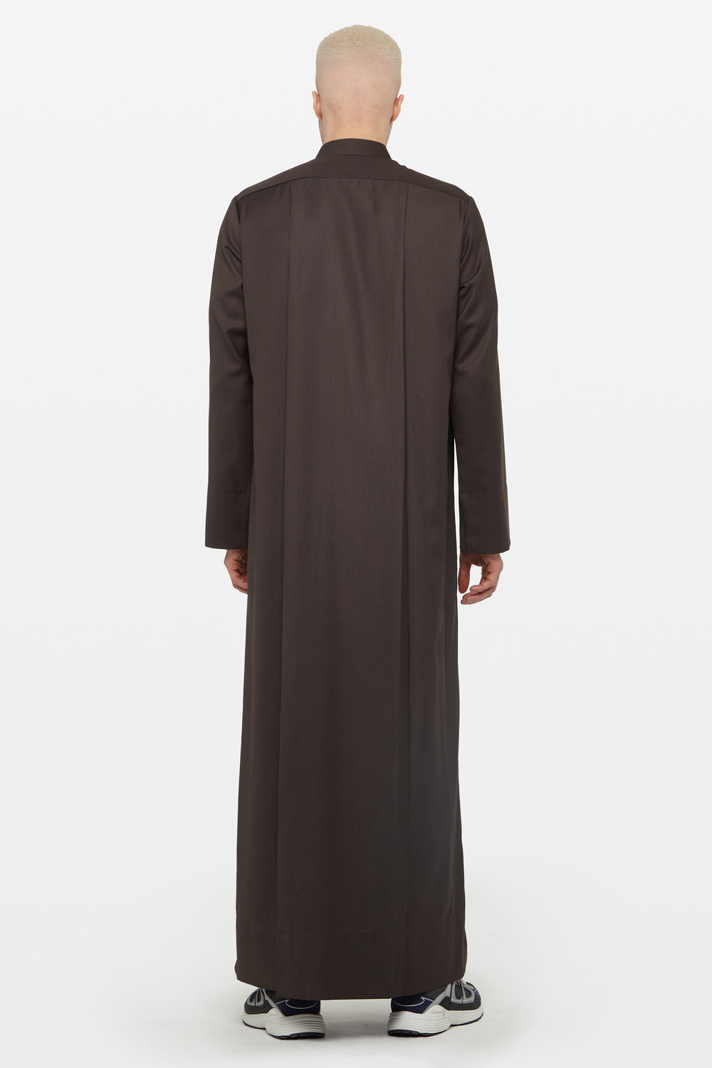 Pecan Brown Kuwaiti Collar Thobe - CAVE