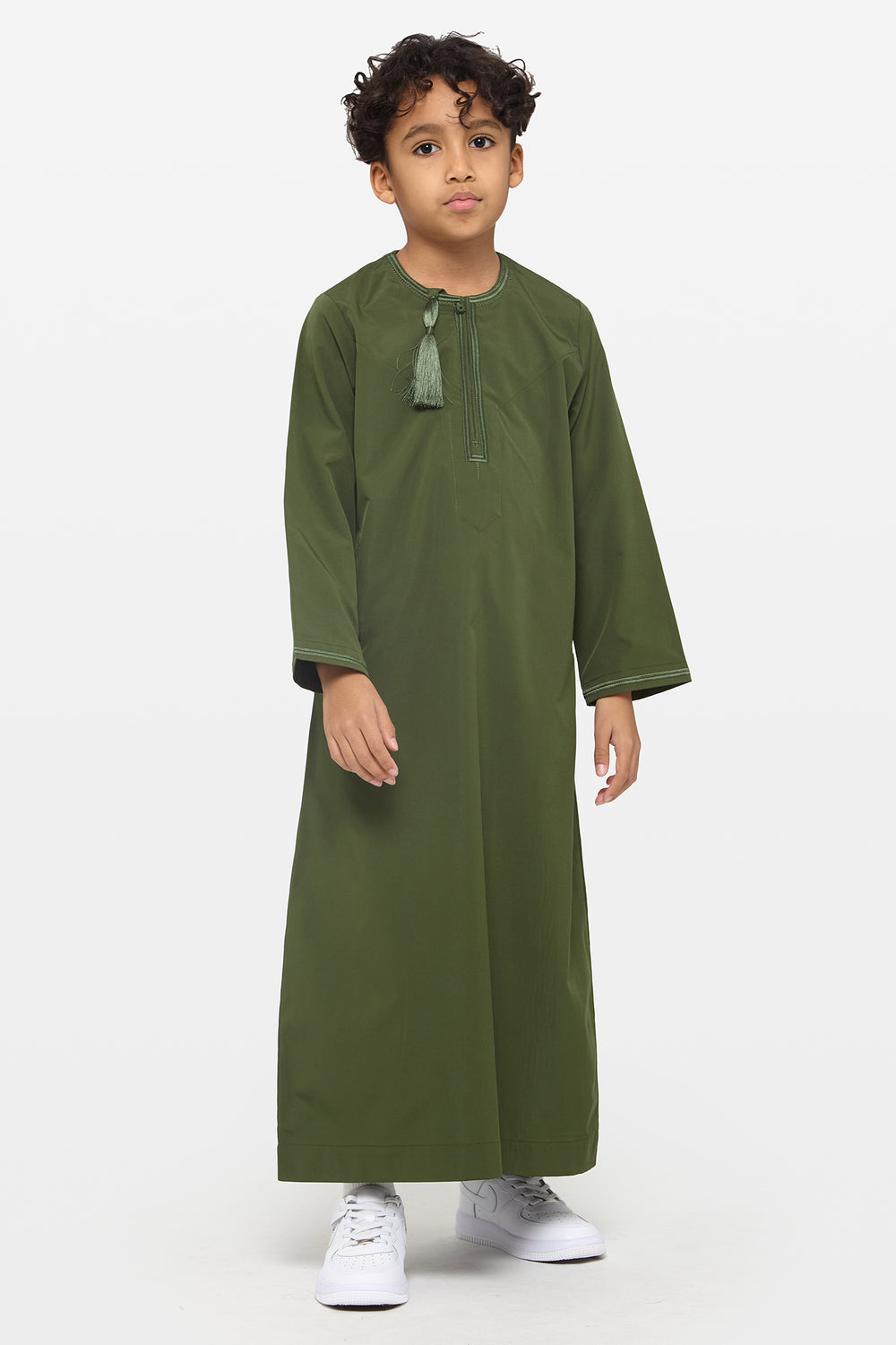 Oakmoss & Khaki Omani Kids Thobe - CAVE
