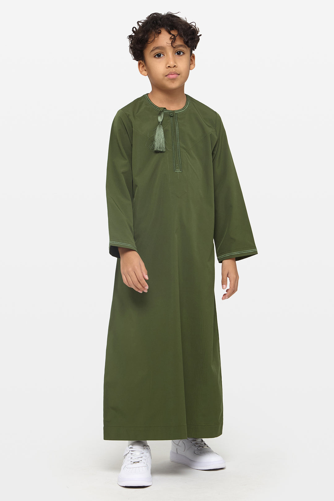 Oakmoss & Khaki Omani Kids Thobe - CAVE