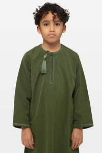 Oakmoss & Khaki Omani Kids Thobe