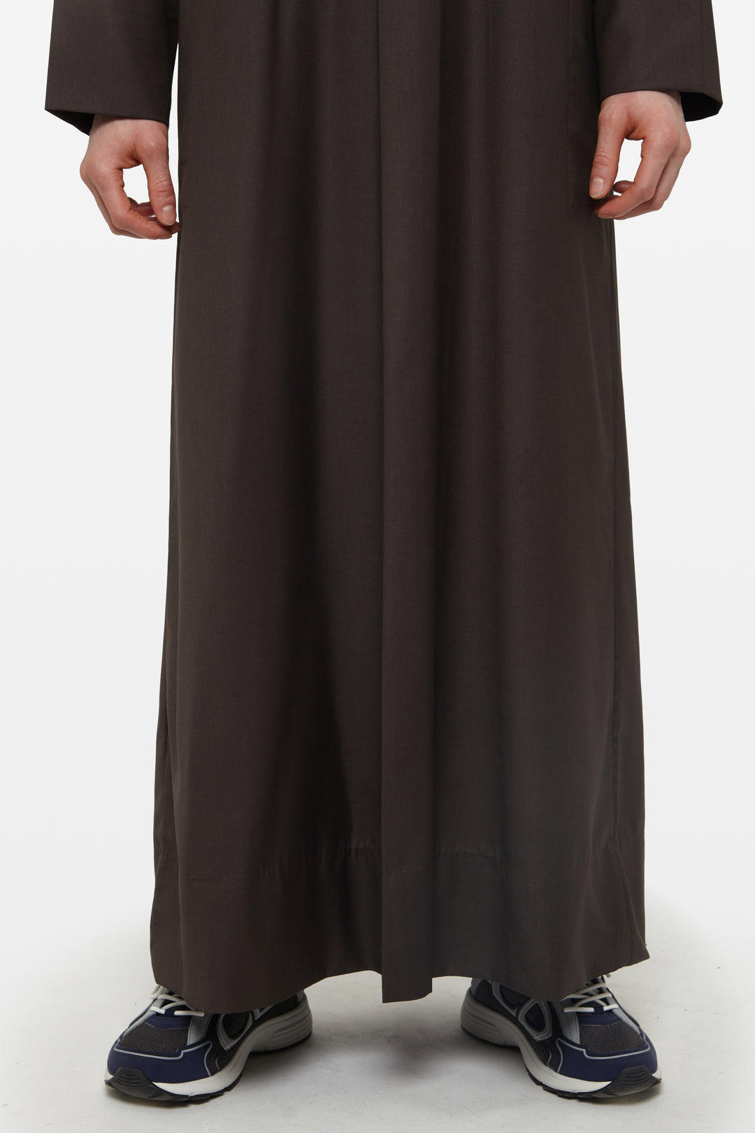 Pecan Brown Kuwaiti Collar Thobe