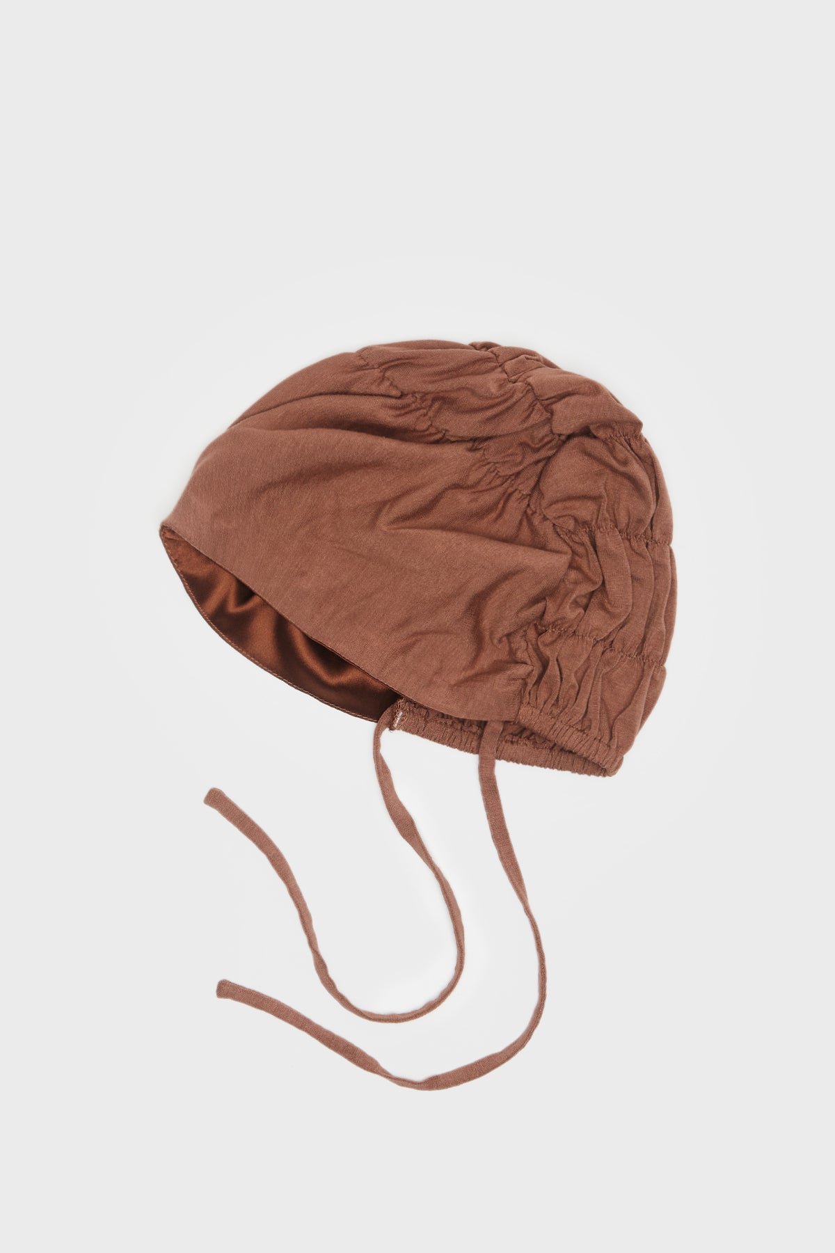 Satin-Blend Mocha Mousse Scrunchie Hijab Cap