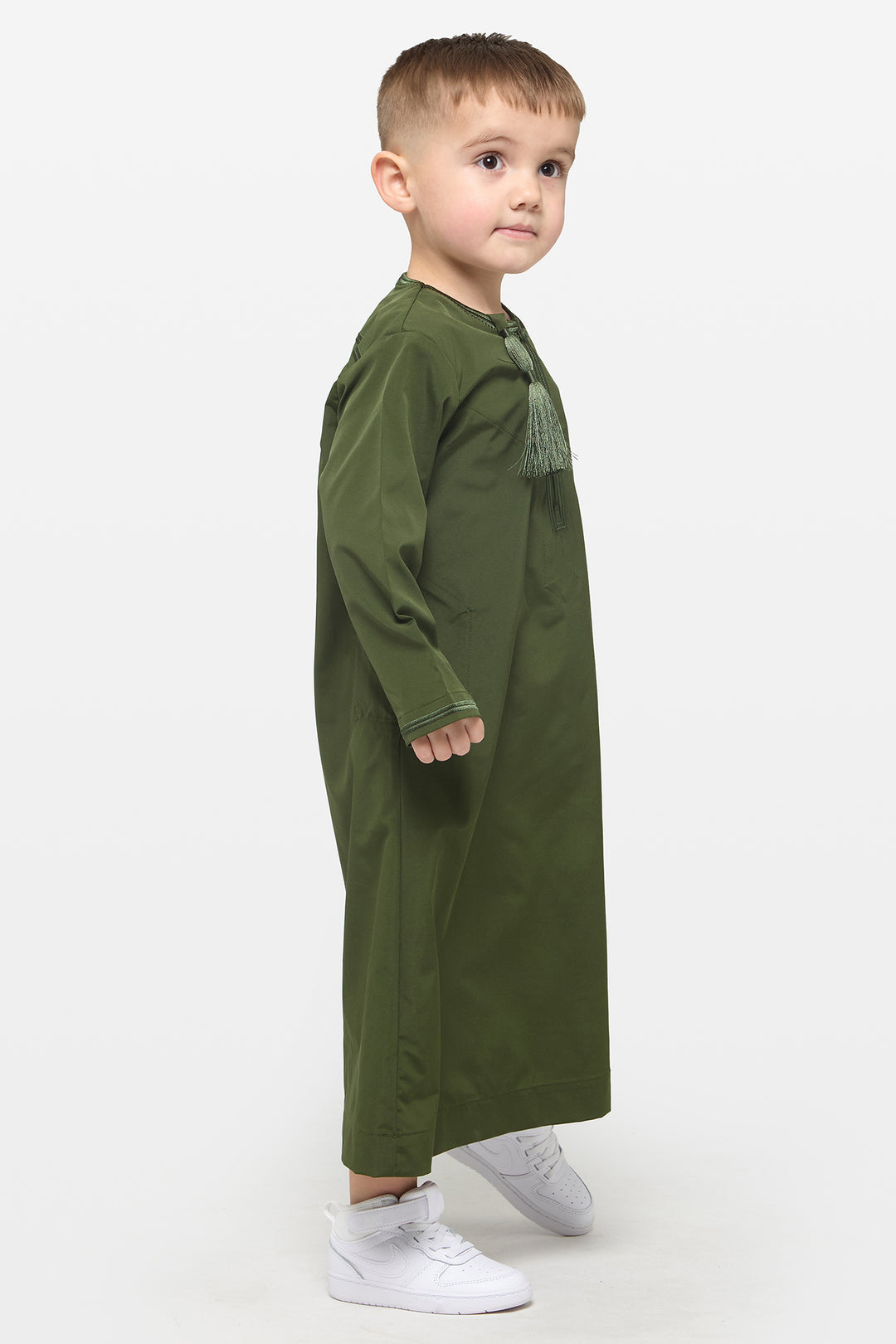 Oakmoss & Khaki Omani Kids Thobe - CAVE