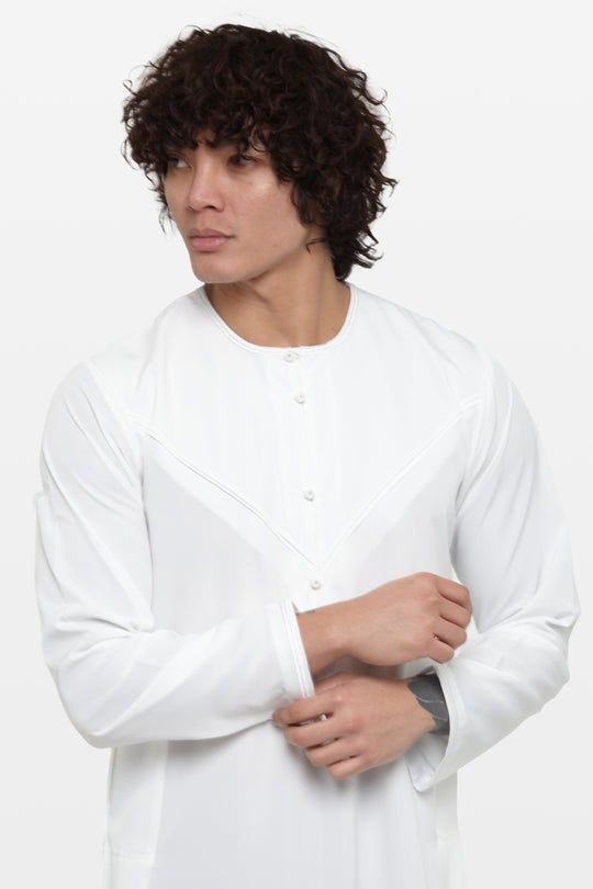 All White Emirati Thobe