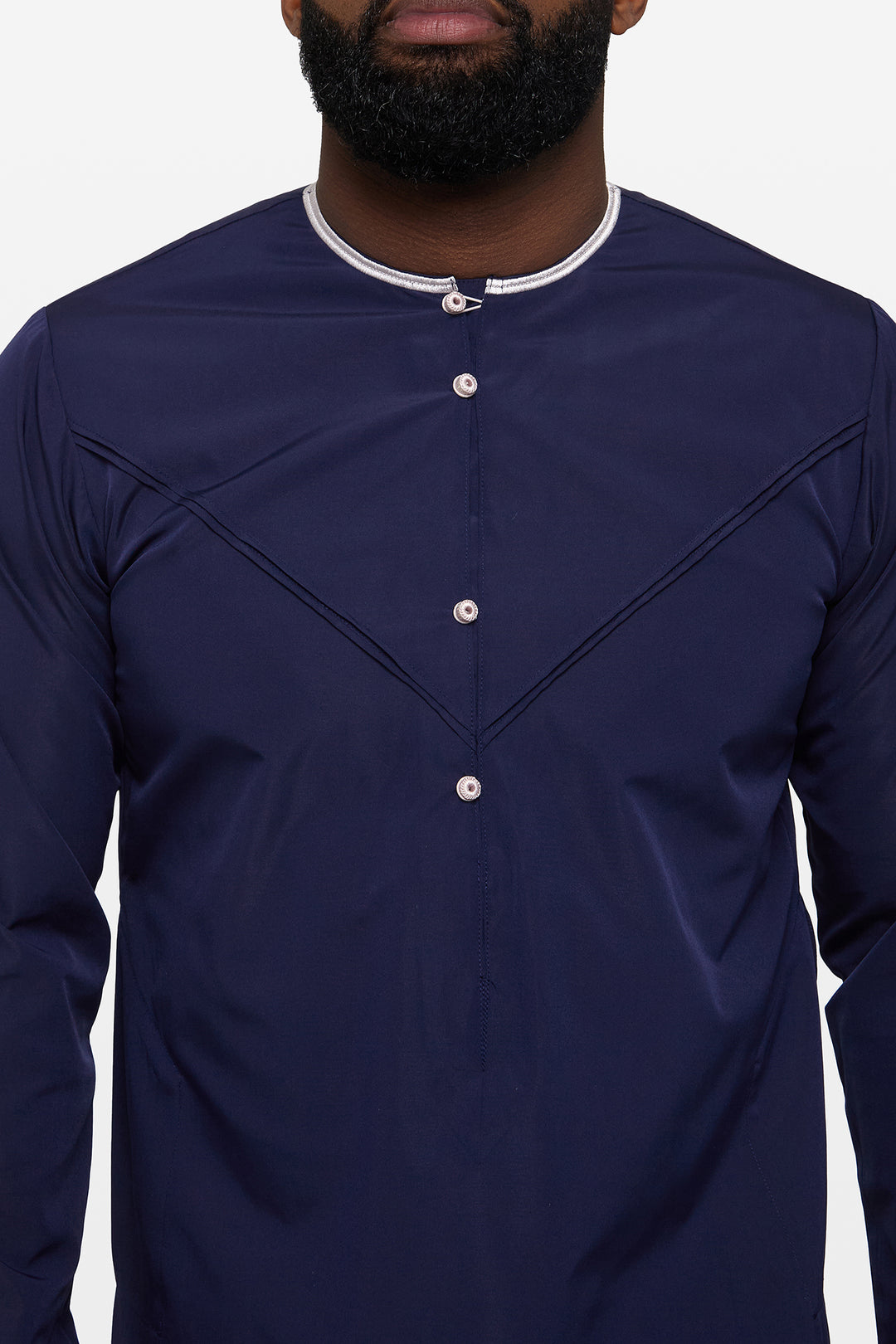 Maritime Blue & Wind Grey Emirati Thobe - CAVE