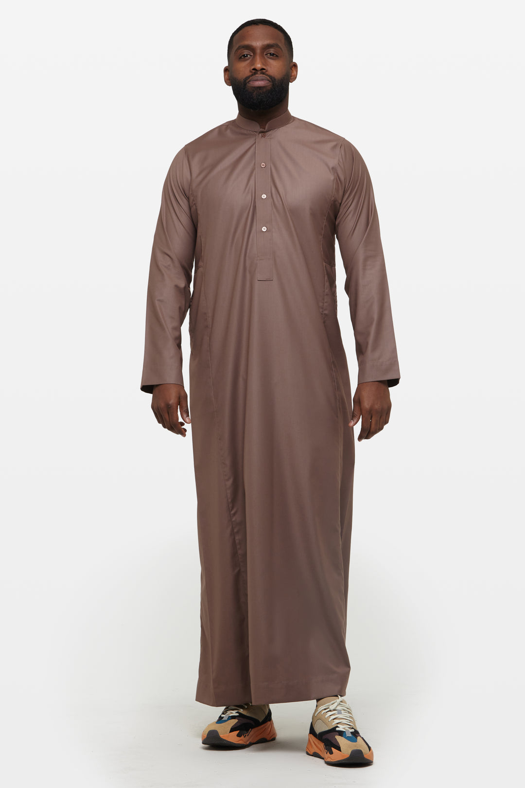 Deep Taupe Classic Collar Thobe
