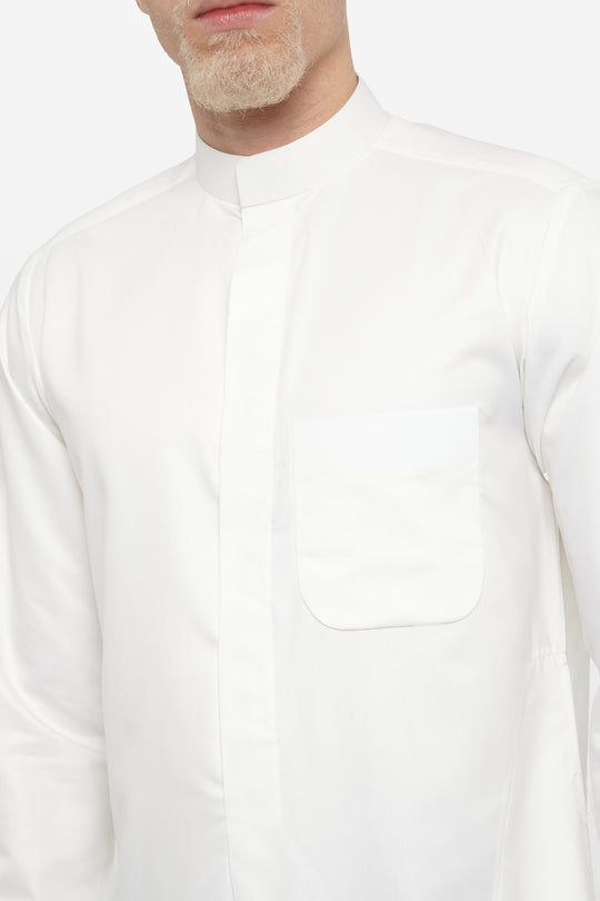 Cream Kuwaiti Collar Thobe