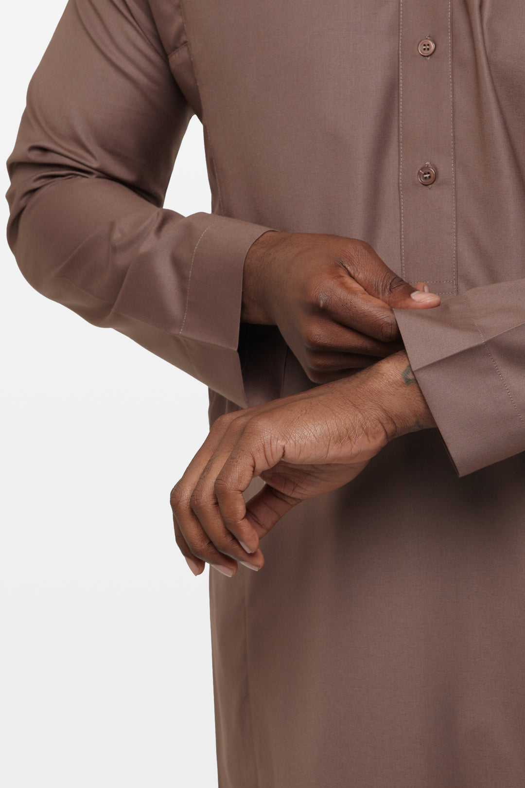 Deep Taupe Classic Collar Thobe