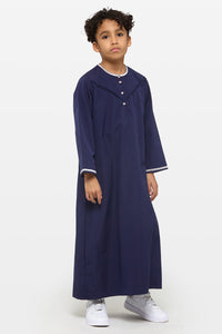 Maritime Blue & Wind Grey Emirati Kids Thobe
