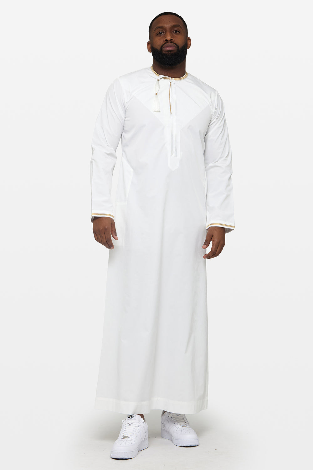 White & Gold Omani Thobe - CAVE