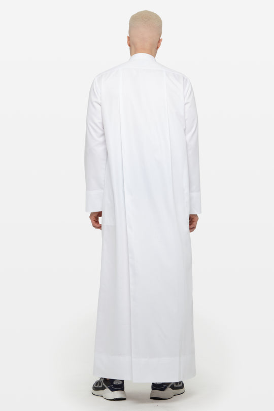 Snow White Kuwaiti Collar Thobe