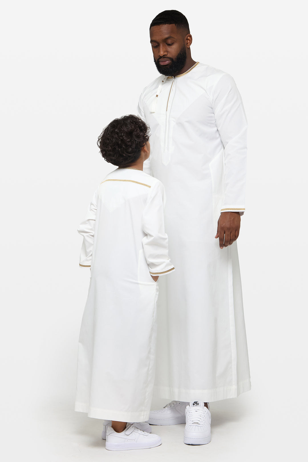 White & Gold Omani Kids Thobe - CAVE