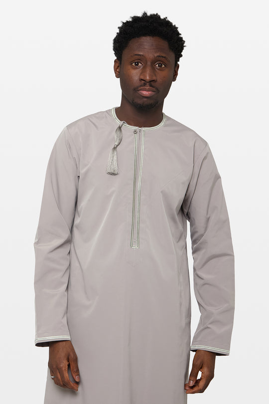 Mint Green & Khaki Omani Thobe - CAVE
