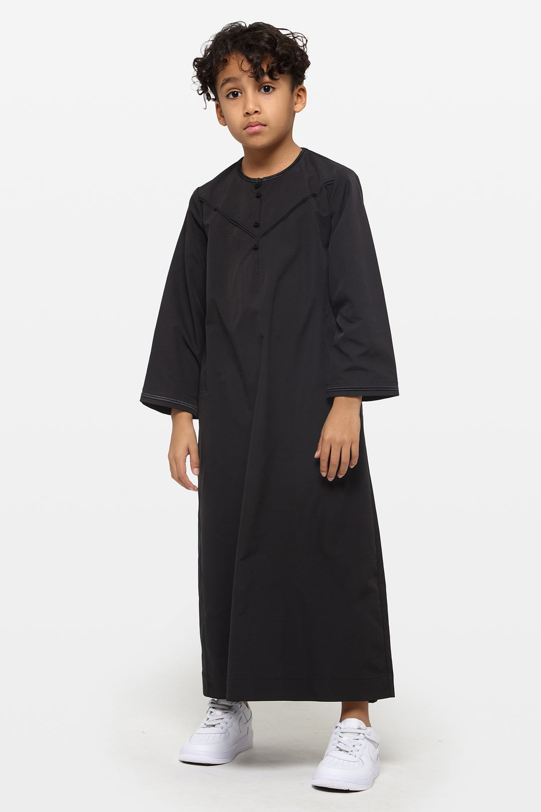 All Black Emirati Kids Thobe - CAVE