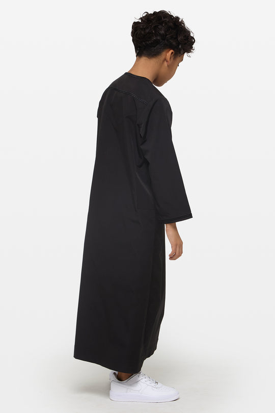 All Black Emirati Kids Thobe - CAVE