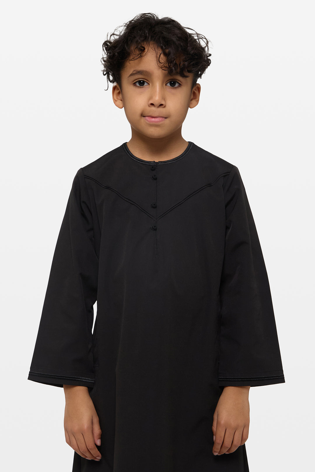 All Black Emirati Kids Thobe - CAVE